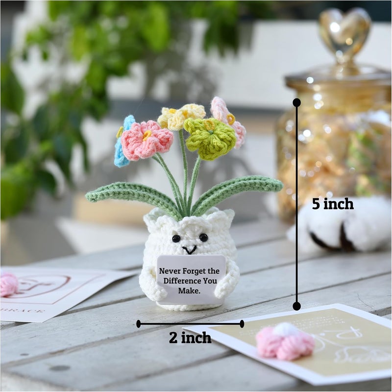 YOOJEE Valentines Day Gifts for Teacher Women Coworker Female Boss Positive Crochet Animals Handmade Emotional Support Appreciation Inspirational Retirement “Never Forget The Difference You Make” - Image 4